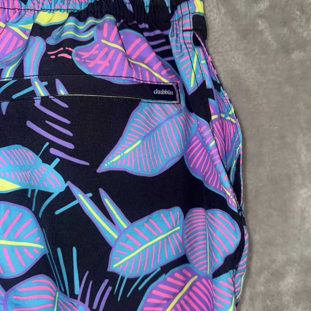 Chubbies The Fluorescent Funk Swim Trunks Mens Medium Multi Floral Mesh Lined